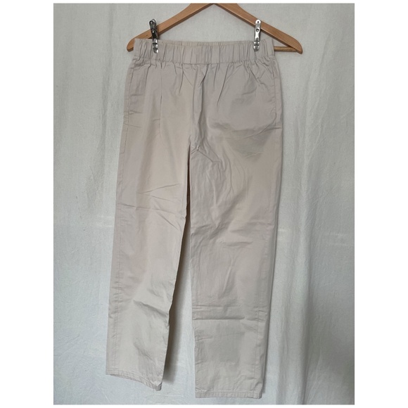 Beige Crisp Elastic-Waist Dress Pant - Picture 1 of 3